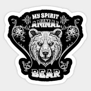 My spirit animal Bear. Majestic Bear of Strength and Leadership. Sticker